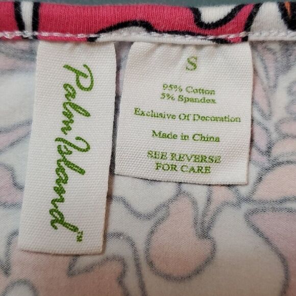 Palm‎ Island top, size small. Orange floral print. - Picture 2 of 7